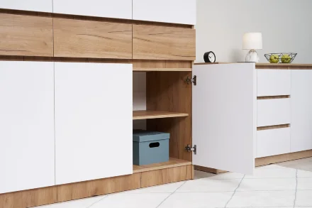 Шкаф трехстворчатый Роджина дуб крафт / белый глянец  