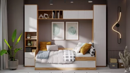 Шкаф настенный с полкой 1100 Хилтон, Дуб Крафт 