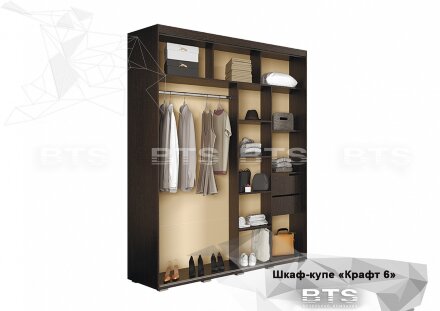 Шкаф-купе Крафт-6, белый ясень 