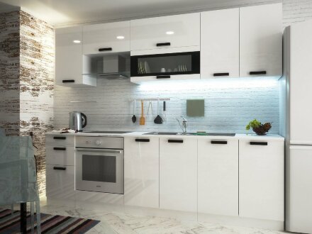 Кухня Аляска белый лёд 