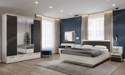 Кровать Соната, Крафт белый - Антрацит 